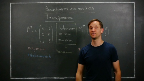 Video Bewerkingen met matrices - transponeren - Wiskunde 3de graad
